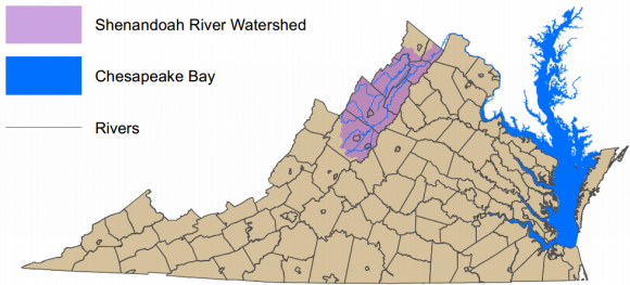 Shenandoah River Watershed Map