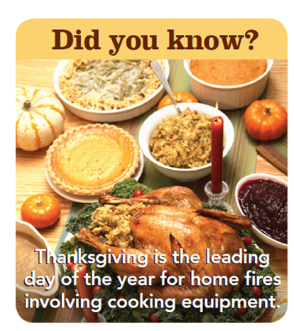 Thanksgiving - Did you know Thanksgiving is the leading day of the year for home fires involving cooking equipment?