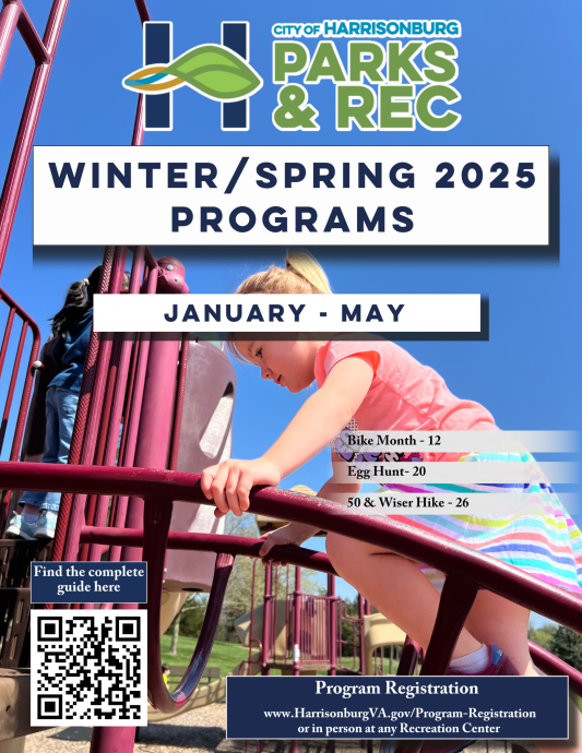 Winter Spring 2025 Programs with girl playing on playground